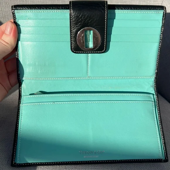 Tiffany & Co. Bi-fold long wallet leather black - Picture 4 of 7